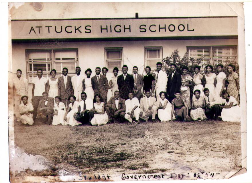  Students outside of Attucks High School.