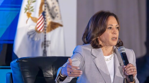 Vice President Kamala Harris speaks at the Global Black Economic Forum as part of Essence Fest in New Orleans on Thursday, June 29, 2023. (Chris Granger/The Times-Picayune/The New Orleans Advocate via AP)