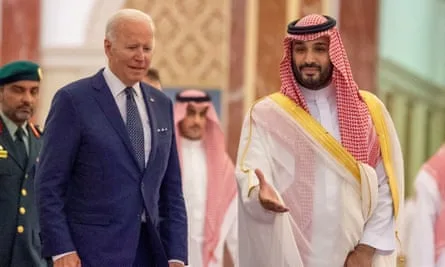 Joe Biden (left) and Mohammed bin Salman