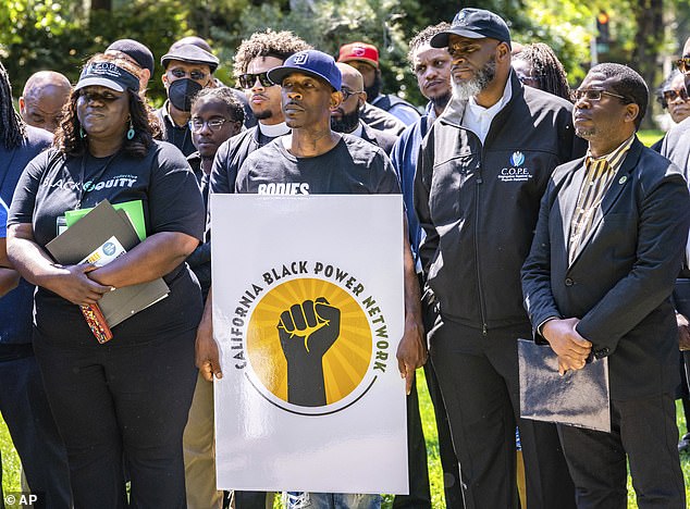 Members of the Black Power Network gathered at a news conference at the California state Capitol in May to share their views on reparations and other issues they are facing