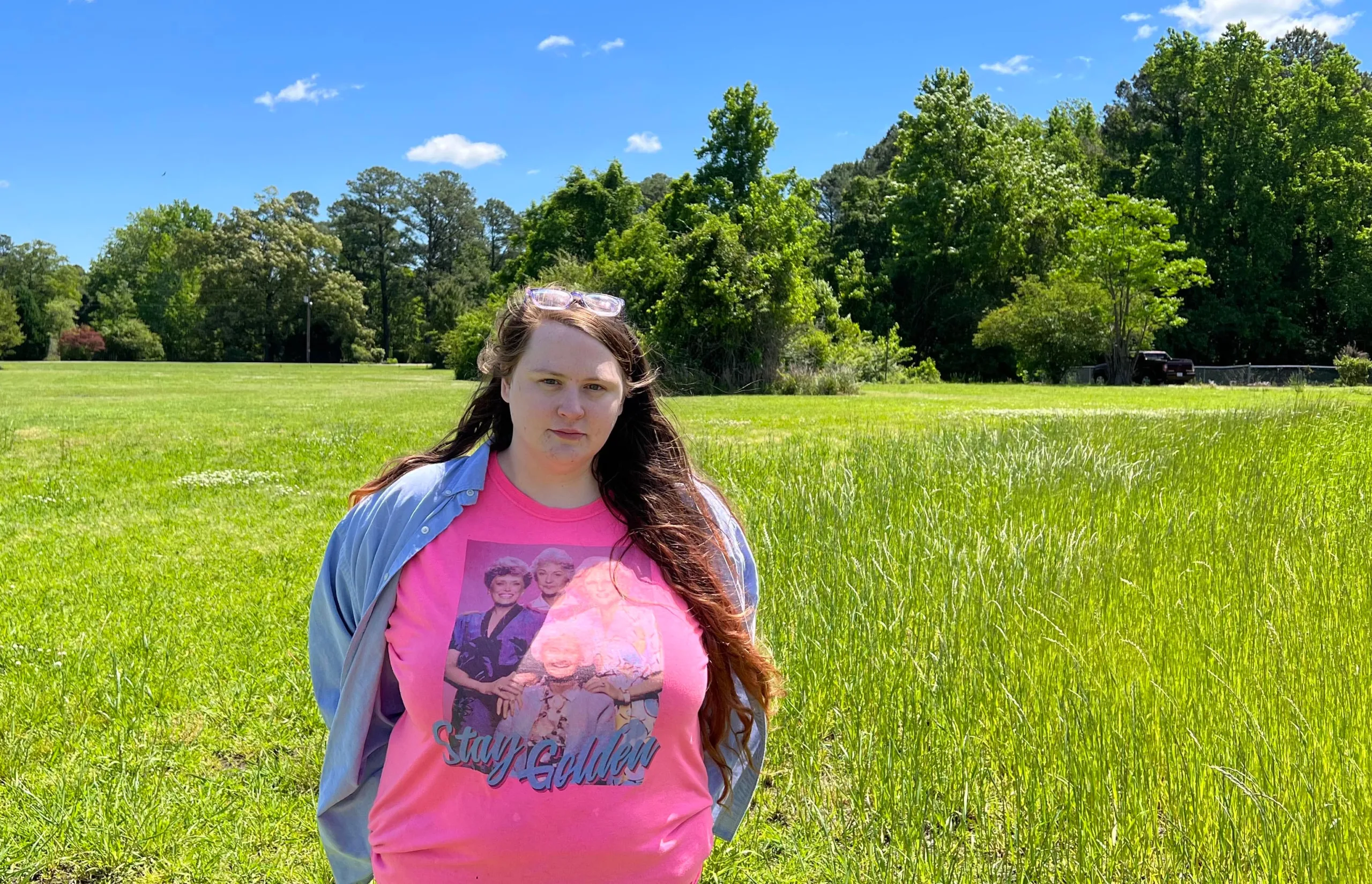 Heather French outside her home in May, 2023. French voted in the 2022 midterms after her right to vote was restored.