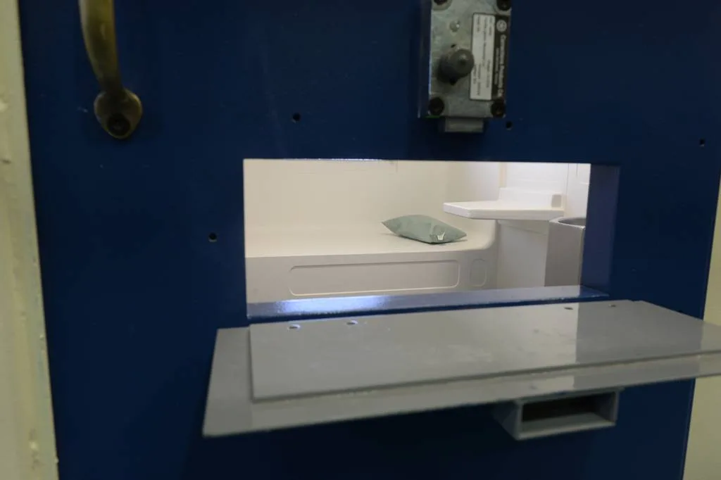 A solitary confinement cell on Rikers Island is pictured in 2015. 