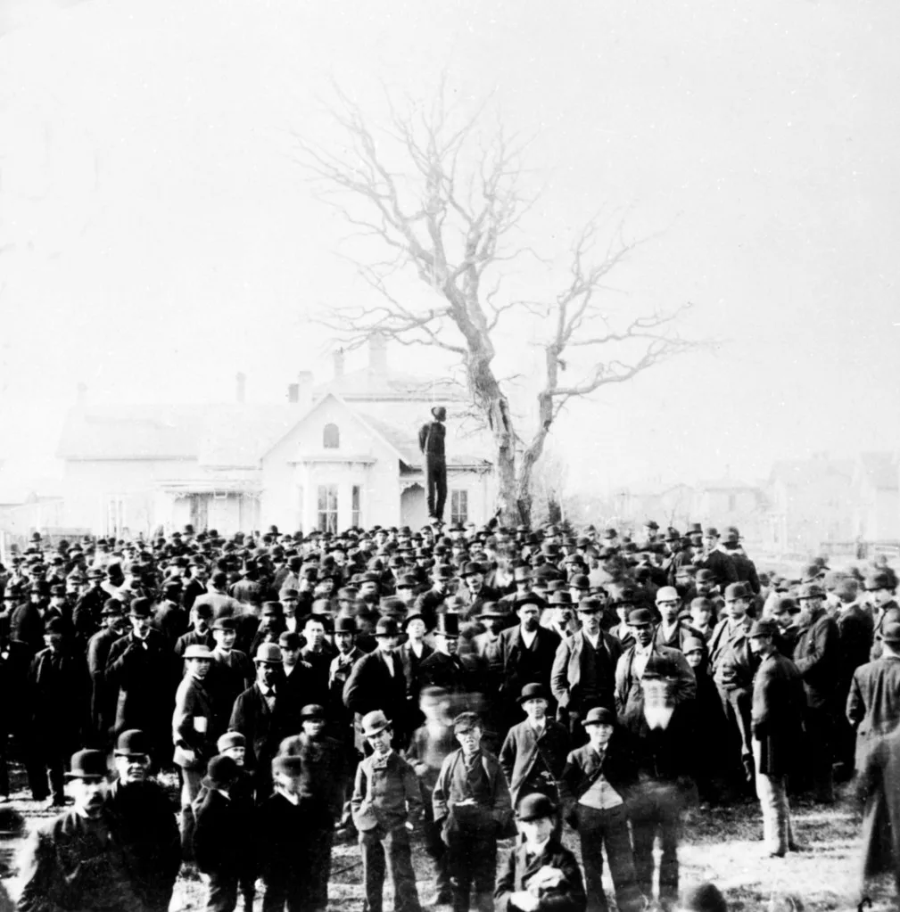 Historical photo of a lynching