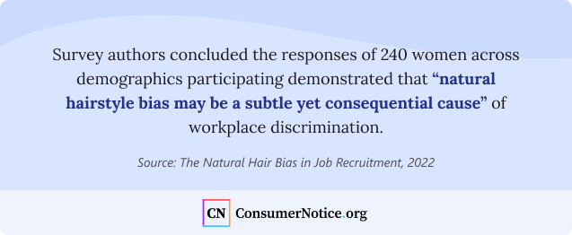Hairstyle bias may contribute to workplace discrimination graphic