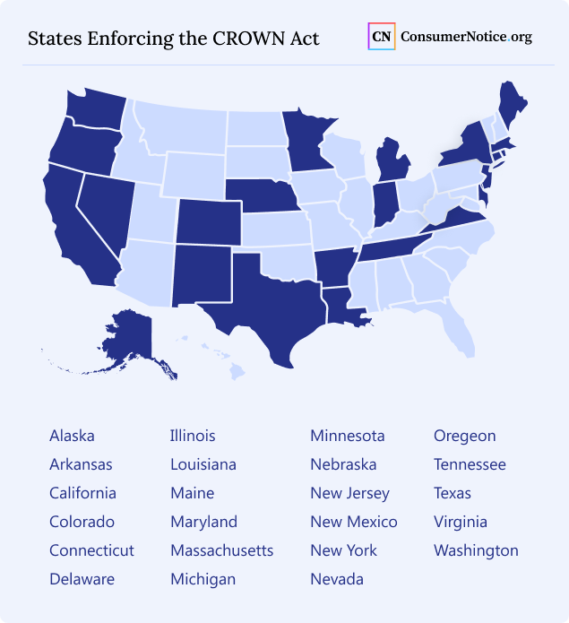 States enforcing the CROWN Act