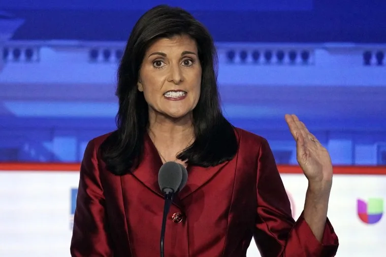 Image: Nikki Haley during the debate on Wednesday night.