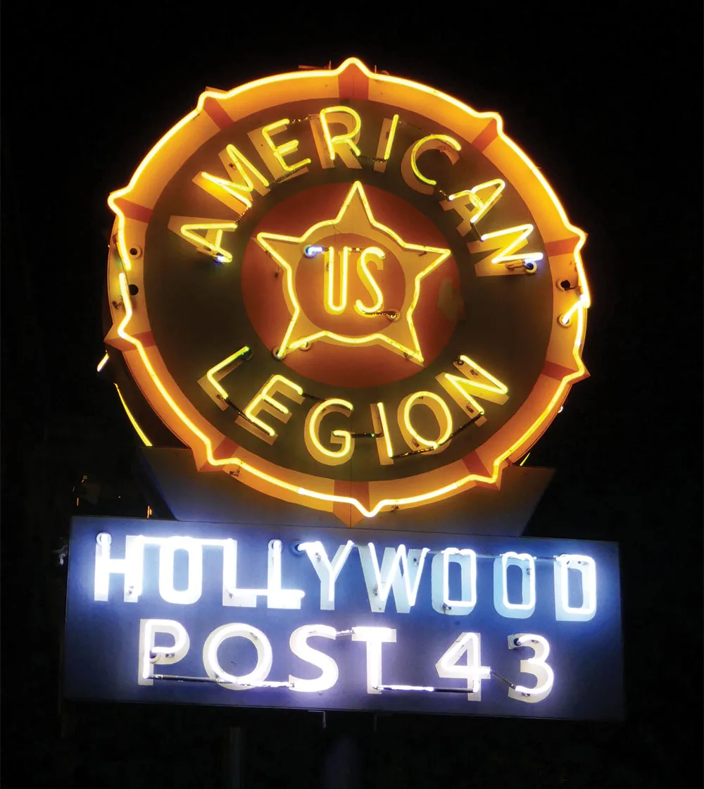 The building’s neon sign on Highland Avenue.