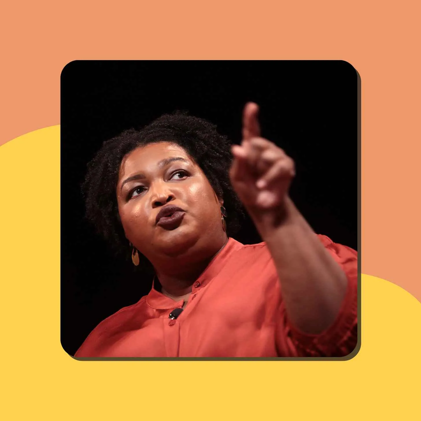 A Picture Of Stacey Abrams speaking with attendees at a conversation at the Mesa Arts Center in Mesa