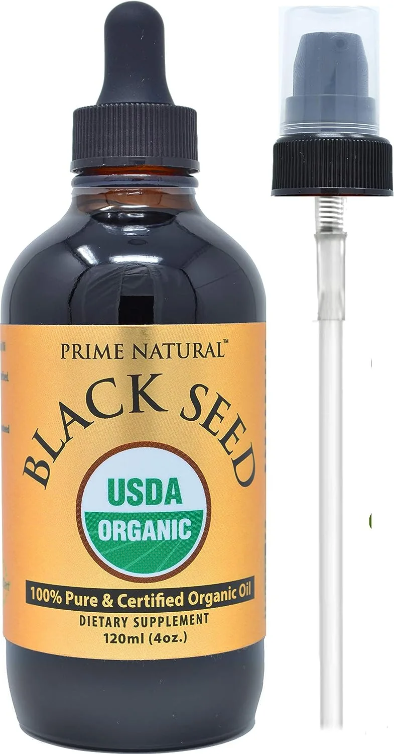 Organic Black Seed Oil 4oz - USDA Certified - High Thymoquinone, Turkish Origin, Pure Nigella Sativa - Cold Pressed, Unrefined, Vegan