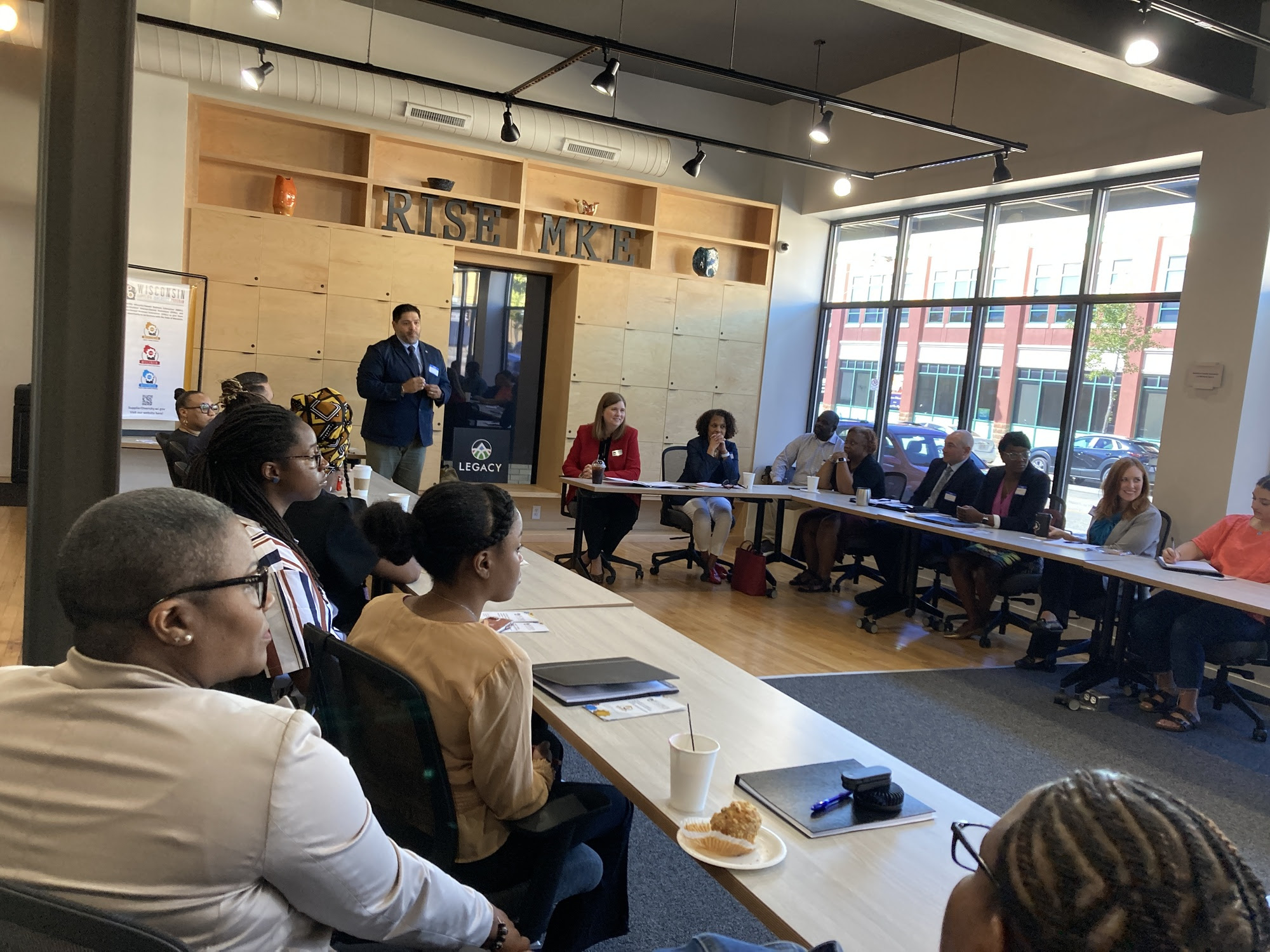 Alex Ysquierdo, Director of the Wisconsin Supplier Diversity Program, talks about the program during a roundtable discussion