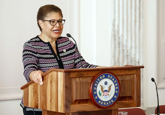 Karen Bass at the Media Solutions Summit.