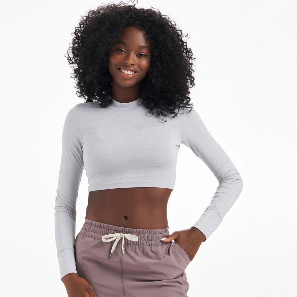 Long-Sleeve Lux Crop Top Tee