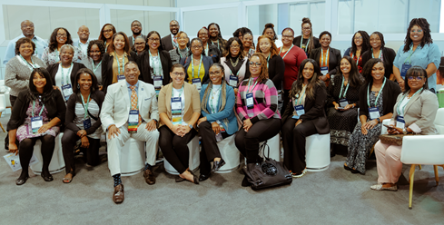 Kafiat Beckley and Novella Donaldson with the 2023 Medical Group Management Association Black Leaders Resource Group. (Courtesy)