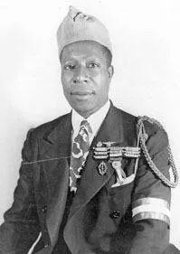 Eugene Bullard in his later years, wearing his medals from France.