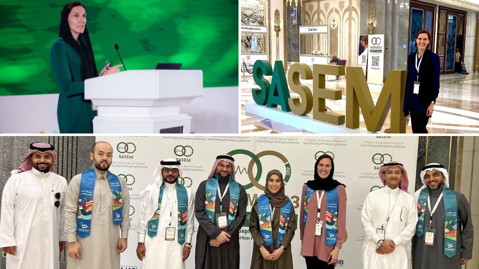 Mary Tanski, M.D., at Saudi Arabia Society of Emergency Medicine Assembly (Courtesy)