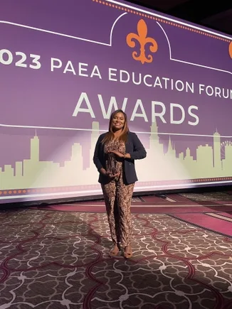 Skylar Stewart-Clark, Ph.D., at PAEA awards (Courtesy)