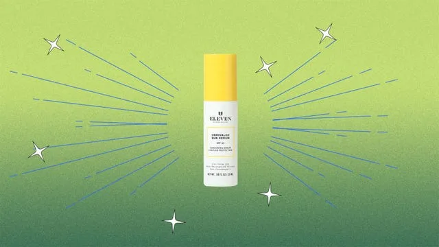 Eleven Unrivaled Sun Serum on green background with stars