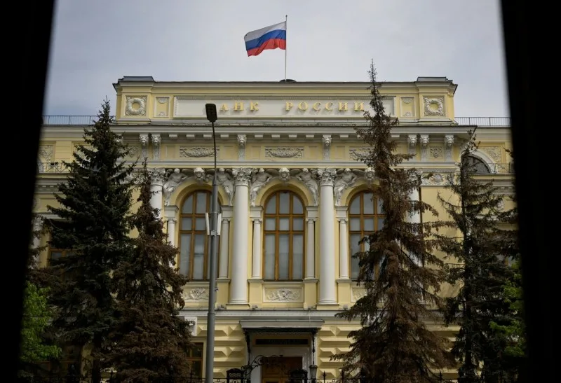 A view of the Russian central bank headquarters in Moscow on May 26, 2022.