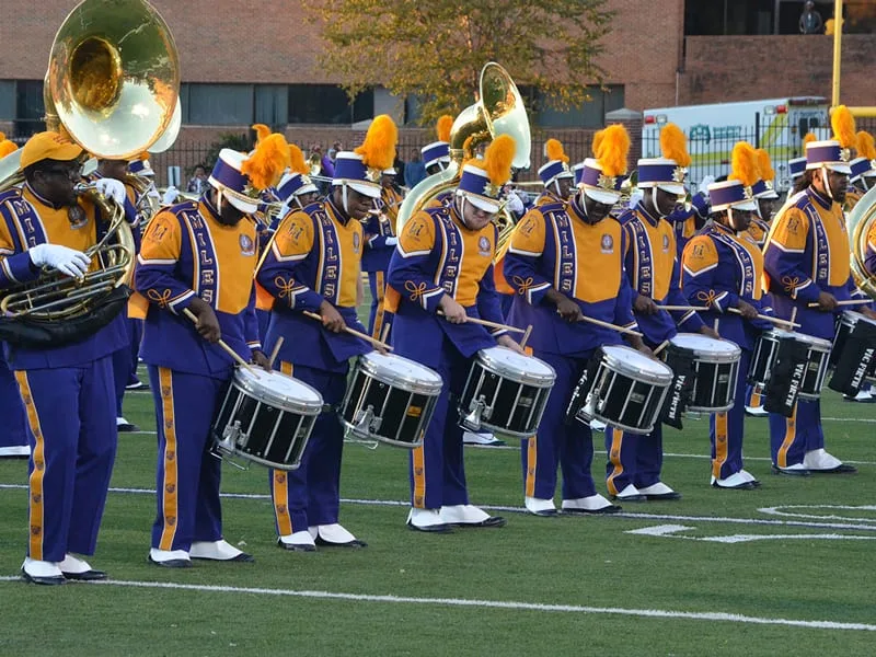 Miles College band performing during football game