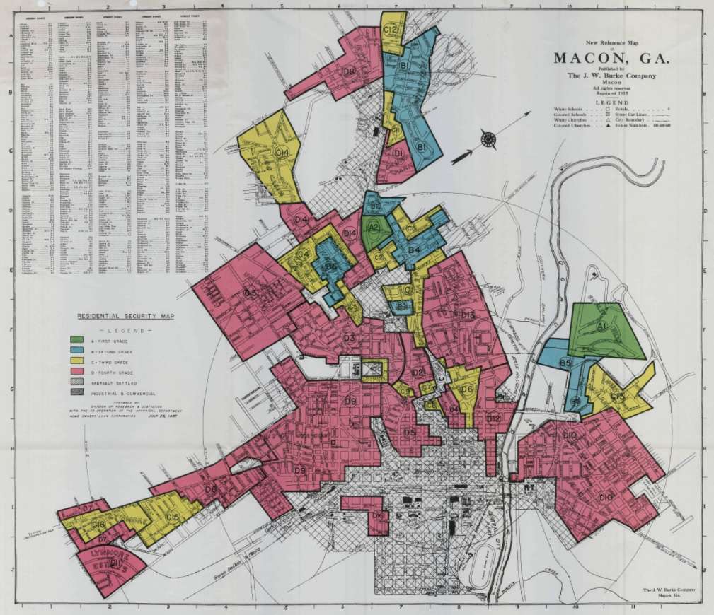 Home Owners’ Loan Corp. (HOLC) map of Macon, Ga.