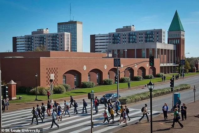 Pictured: St Louis University, where some 13,546 students attend