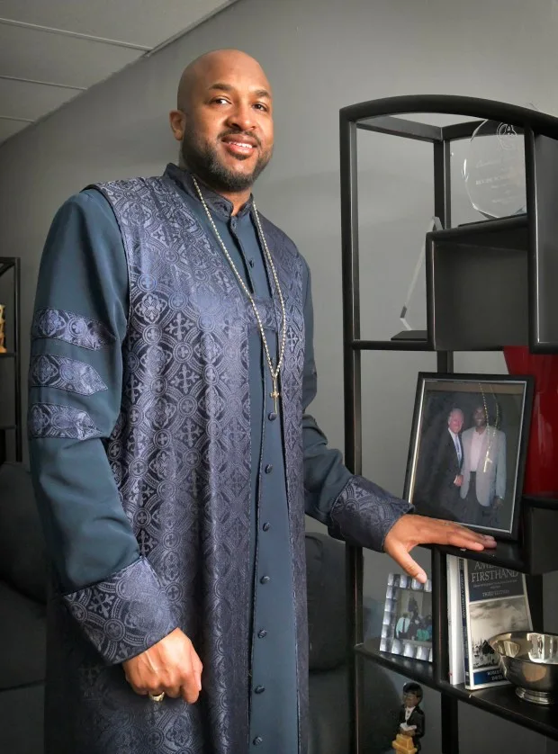 Rev. Robert R.A. Turner, 41, at the Empowerment Temple AME Church which he has led since 2021. Rev. Turner has been named one of 25 Black Marylanders to Watch. (Amy Davis/Staff photo)