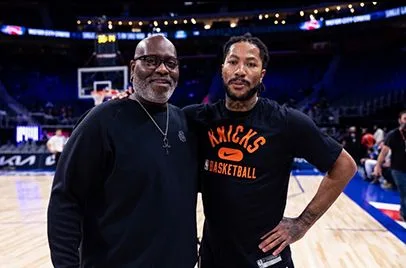 Corey Yeager with a knicks player