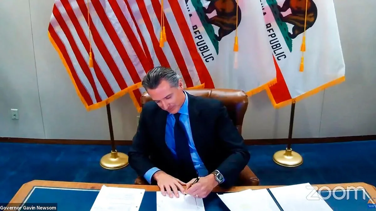 California Gov. Gavin Newsom signing into law a bill that establishes a task force to come up with recommendations on how to give reparations to black Americans.