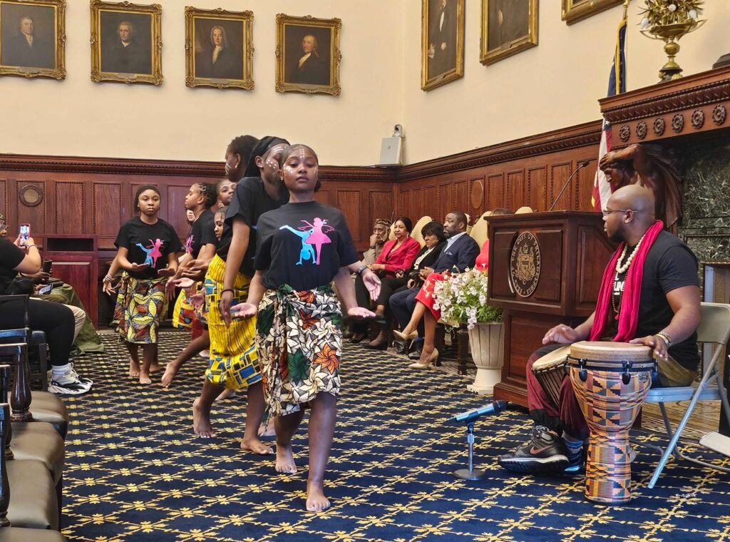 Dancers perform in City Hall