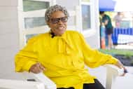 Opal Lee, the Grandmother of Juneteenth, poses for a photo during a ceremony to celebrate...