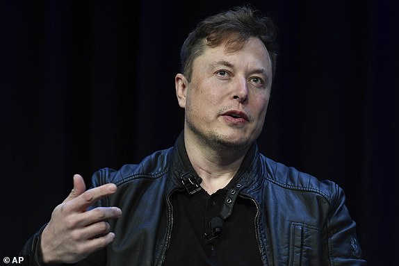 FILE - Tesla and SpaceX CEO Elon Musk speaks at the SATELLITE Conference and Exhibition in Washington, March 9, 2020. (AP Photo/Susan Walsh, File)