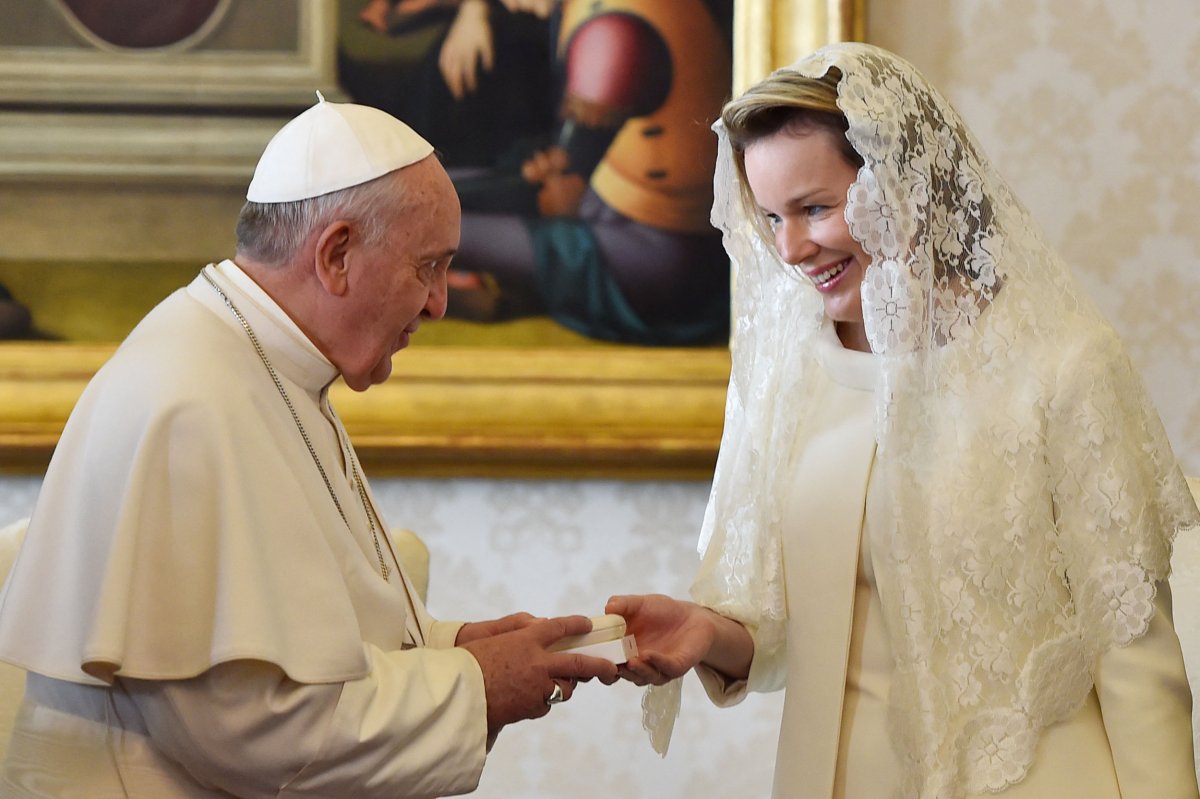 Pope Francis Queen Mathilde Belgium