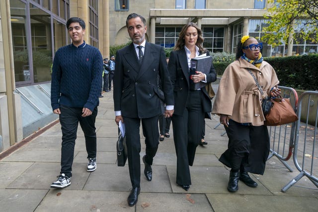 Solicitor Aamer Anwar (second left) arrives at Capital House, Edinburgh