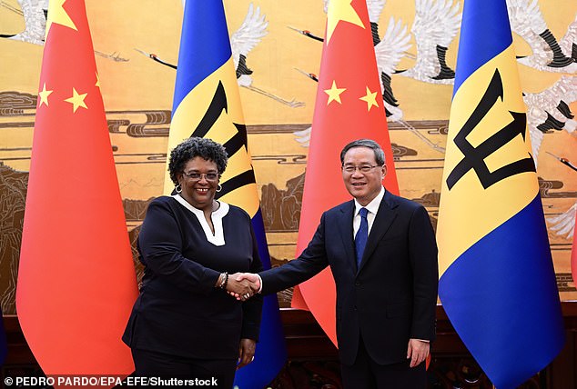 It comes as Ms Mottley faces questions over her country's links to China where the UN has reported the forced labour of members of minority groups.