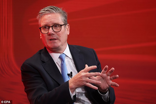 Prime Minister Keir Starmer speaks during the International Investment Summit at the Guildhall in London, Britain, 14 October 2024