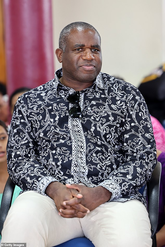 David Lammy waits for the arrival of King Charles III and Queen Camilla ahead of their Samoa Cultural Village visit on October 24