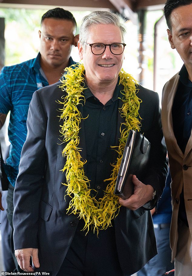 Sir Keir Starmer arriving at a leader's retreat during the Commonwealth Heads of Government Meeting in Samoa