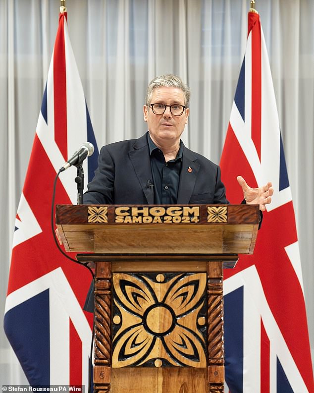 The PM's official spokesman told reporters that Sir Keir was 'focused on looking forwards, not backwards, and working with Commonwealth countries on the challenges of the future'