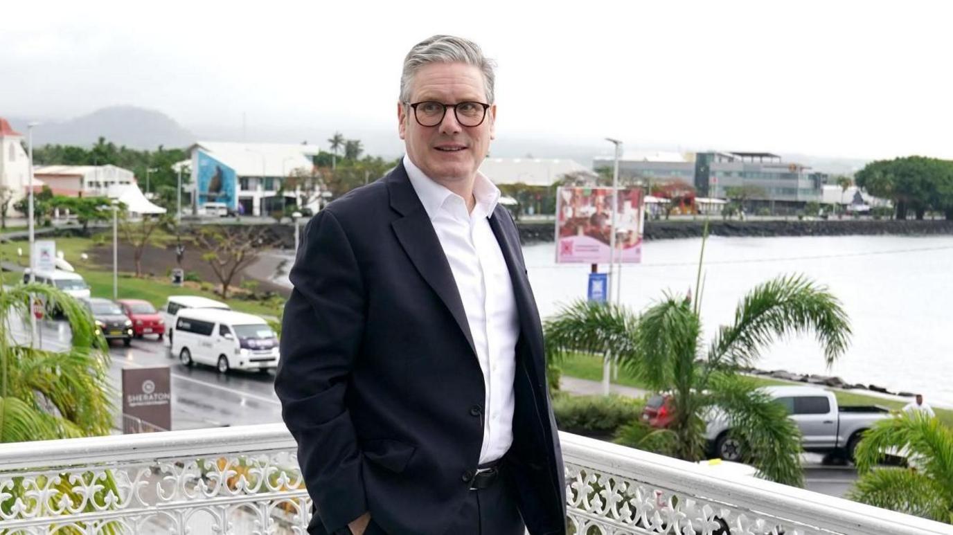 Prime Minister Sir Keir Starmer on a balcony in Samoa