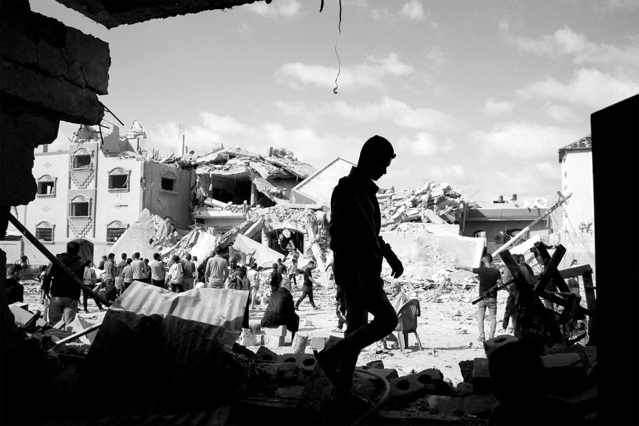 landscape of demolished buildings in Rafah, Gaza, May 2024