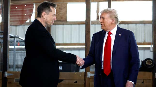 Image for article titled Trump May Give Reparations To White People, Black People Consider Leaving X After Elon Musk Joins Trump's Cabinet, Ways Black People Can Find Unity During Current Political Climate, Red States Want To Change Their Vote And More Post-Election Stories