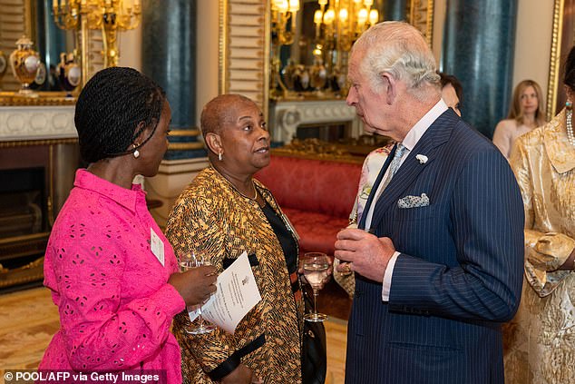 The King at a reception to celebrate the Commonwealth Diaspora of the United Kingdom in London. The monarch reportedly clashed over with Mr Johnson issues of slavery and reparations, a new book has revealed