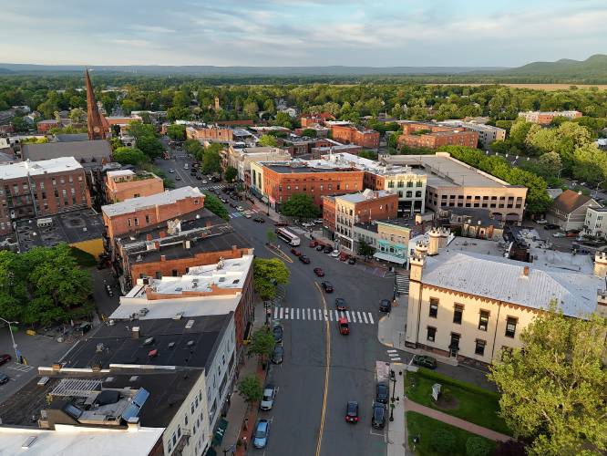 Downtown Northampton over Main Street.