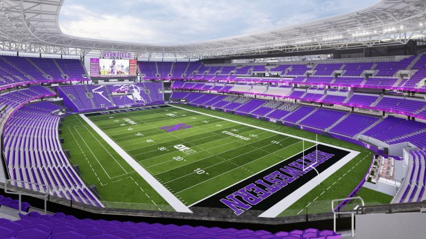 An artist's rendering of Northwestern's new Ryan Field. (Northwestern University)