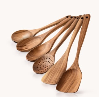 Zulay Kitchen 6-Piece Wooden Spoons