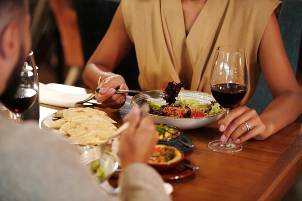 Couple in a Restaurant Having a Date